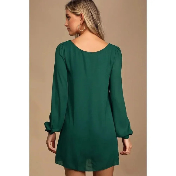 Lulus Status Update Forest Green Shift Dress  Size S - Picture 3 of 11